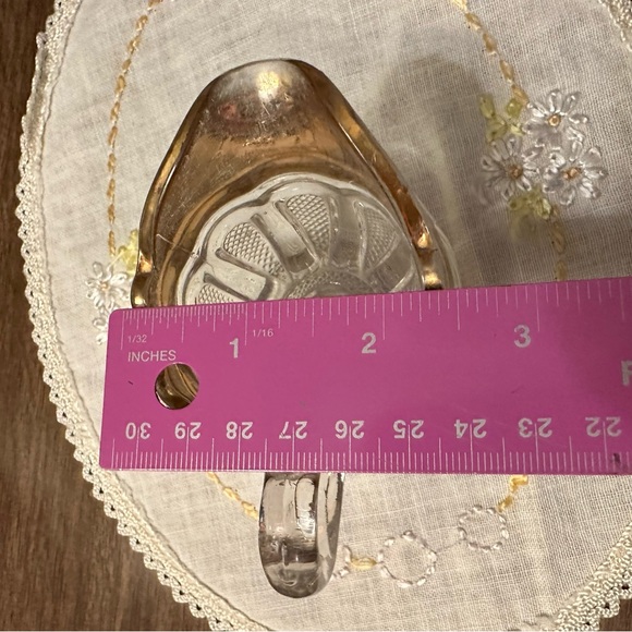 Antique 1900s US Glass EAPG Texas Loops with Stippled Panels Gold Rim Creamer - Picture 8 of 9